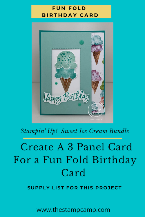 Create a 3 panel card for a fun fold birthday card