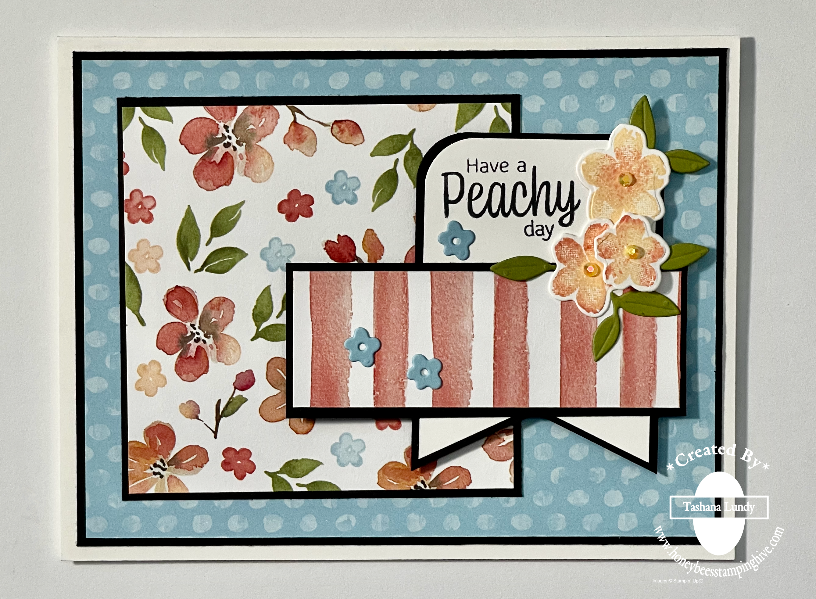 Sweet as a peach birthday card honeybee s stamping hive