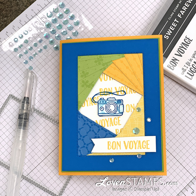 How to iris folding stampin up sweet farewell camera stitched rectangles video tutorial