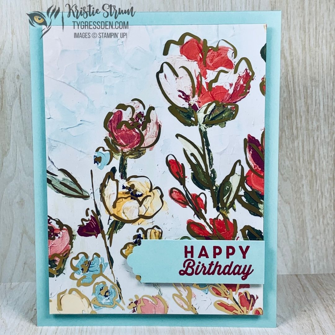 Golden fine art floral birthday square 1
