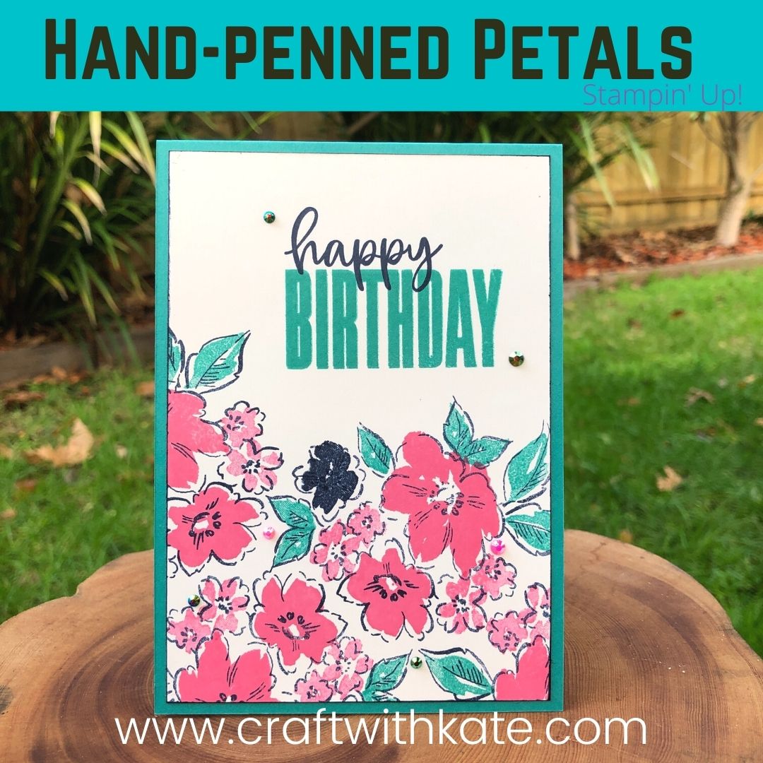 Hand penned petals   biggest wish single layer card  simplestamping by kate morgan  stampin up australia 2021