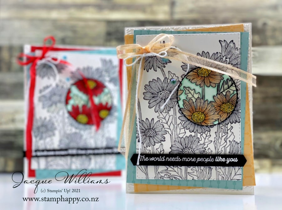 Stampin up daisy garden spotlight technique stampin blends video tutorial pale papaya free min