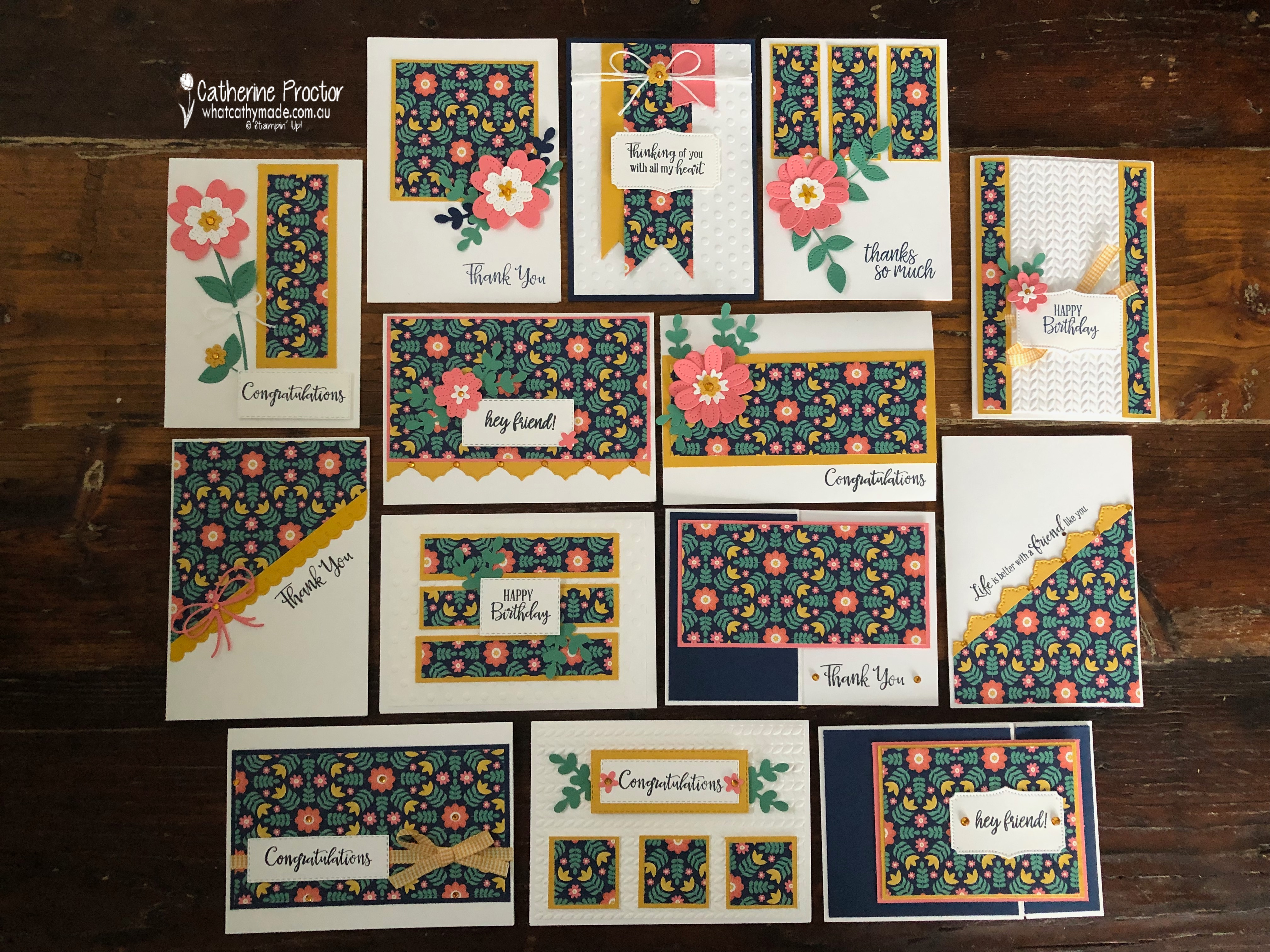 Stampin  up  one sheet wonder cards all together