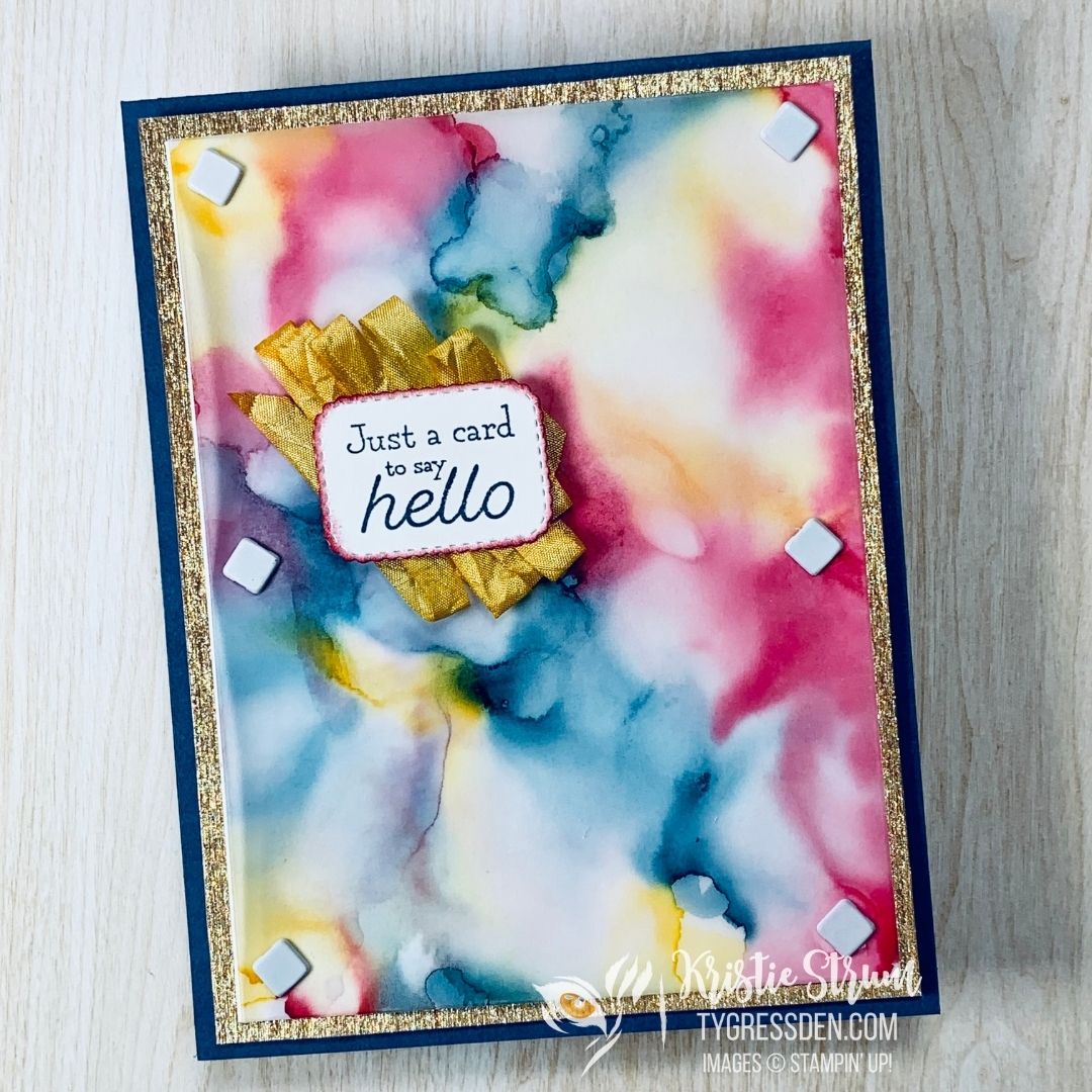 Alcohol ink just a card square 1
