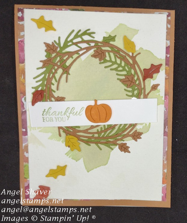 Fall watercolor wreath outside