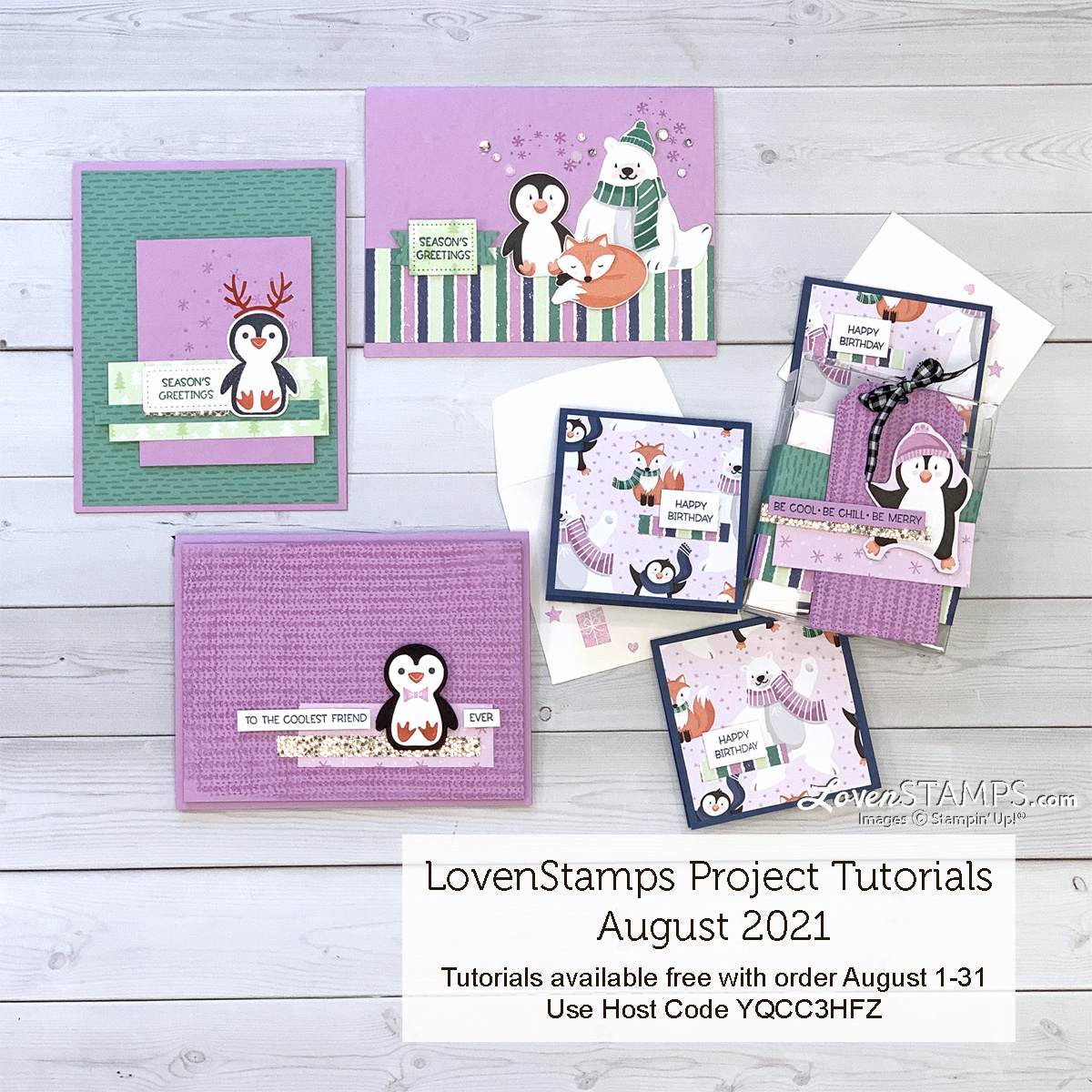 Penguin place 4 project ideas playmates designer paper sab gift birthday christmas cards stampin up supplies