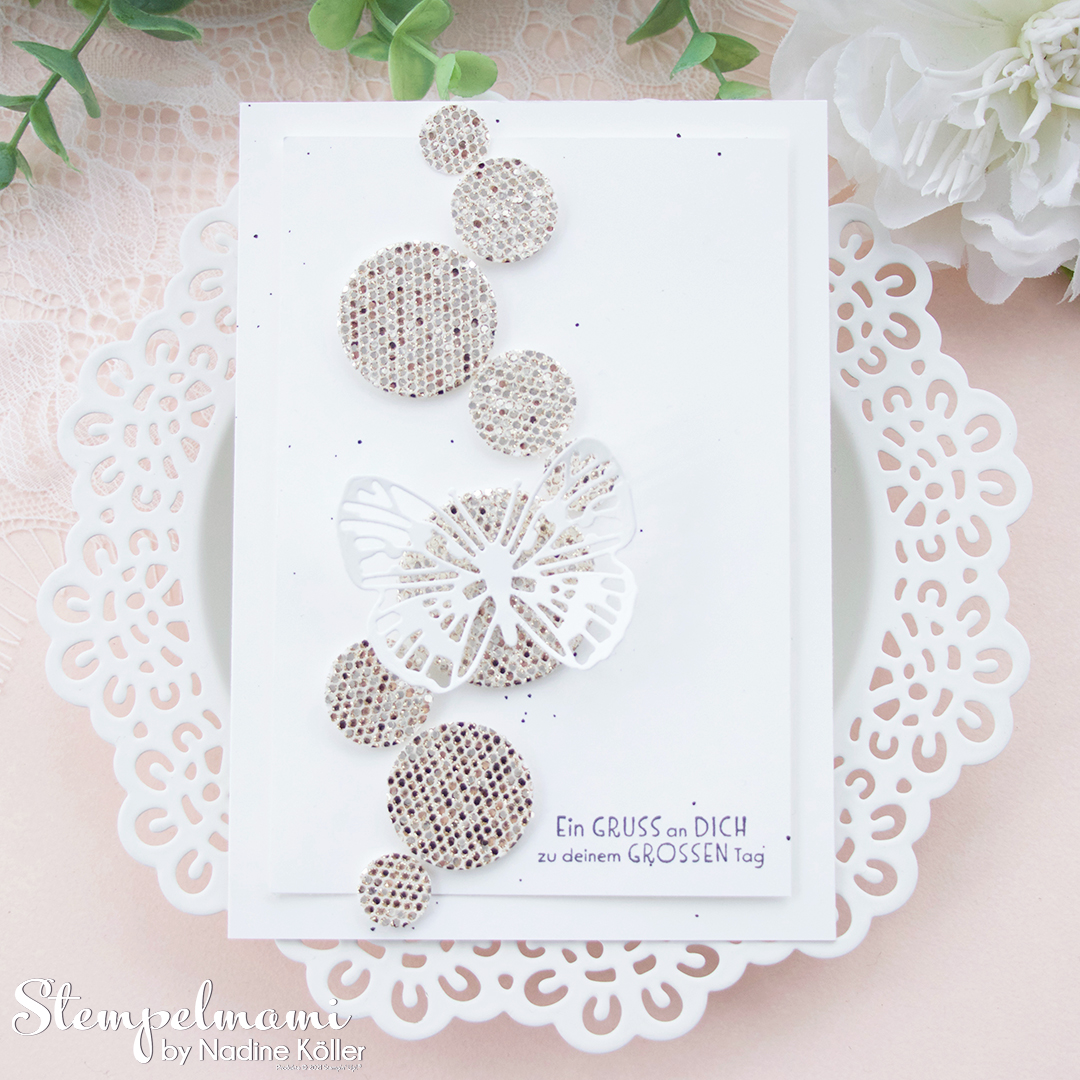 Stampin up geburtstagkarte aus kreisen spezialpapier glamour sale a bration 2021 stempelmami gedanken und gruesse