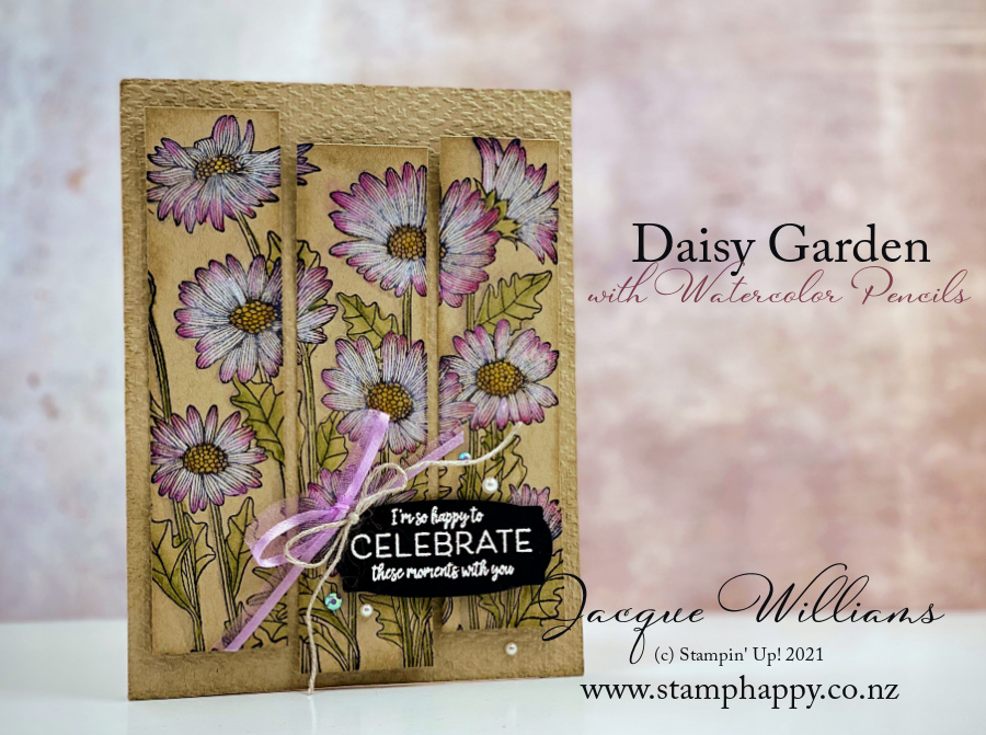 Stampin up watercolor pencils tips daisy garden crumb cake fresh freesia