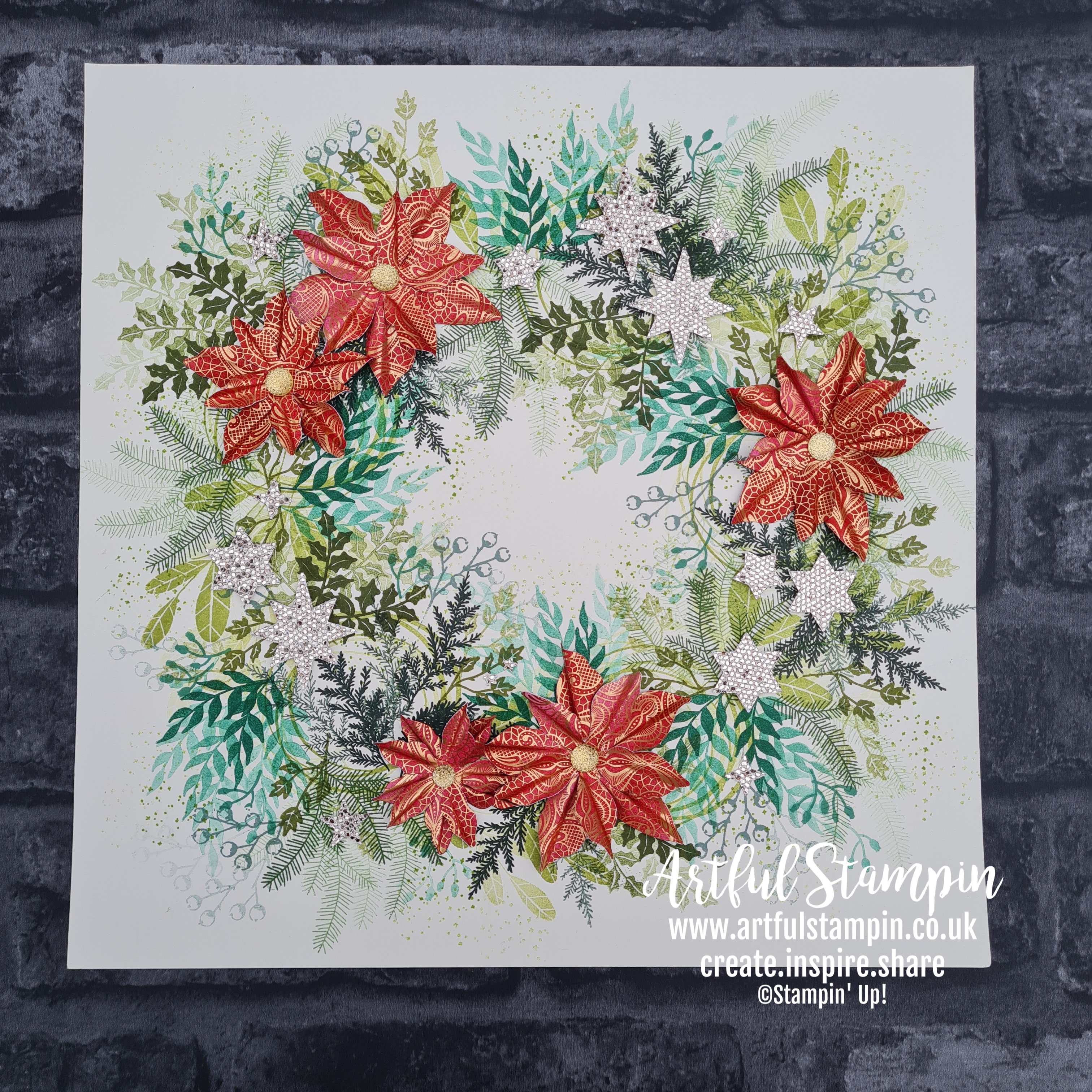 Artful stampin up christmas wreath home decor  3 