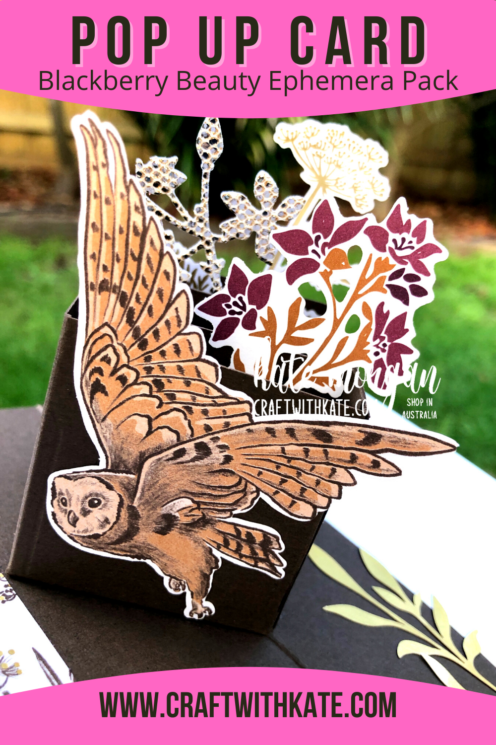 Blackberry beauty dsp pop up card by kate morgan  stampin up australia 2021 ccbh inside.
