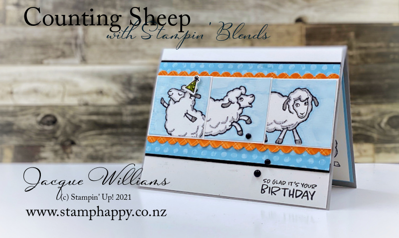 Stampin up counting sheep dies zoom call stampin blends alcohol markers masculine card teenage boy