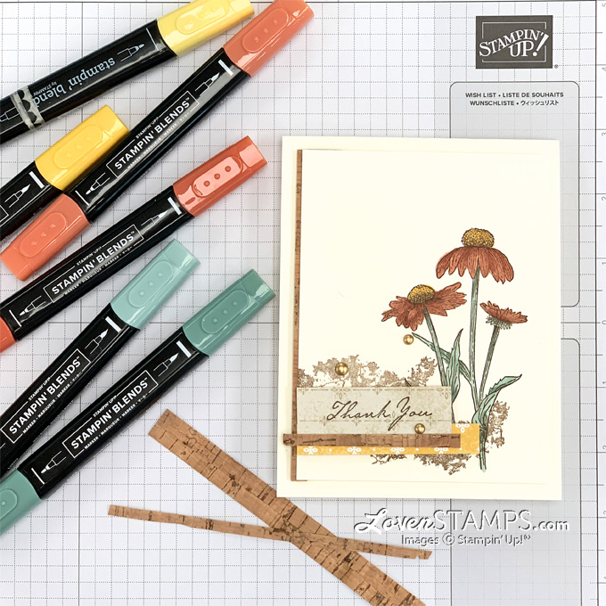 Harvest meadow suite stampin blends cork clean simple stamping video tutorial