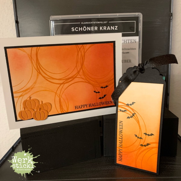 1 set 5 tage 25 ideen  sch%c3%b6ner kranz  stampin up   werkstickl  herbst  karte  halloween  blendingpinsel  k%c3%bcrbis  pumpkin  anh%c3%a4ngerstanze  schnelle verpackung  goodie  ombre 