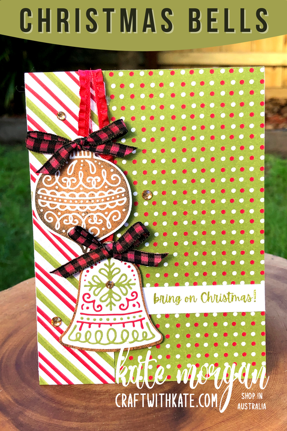 Gingerbread   peppermint christmas card 2 by kate morgan  stampin up australia 2021