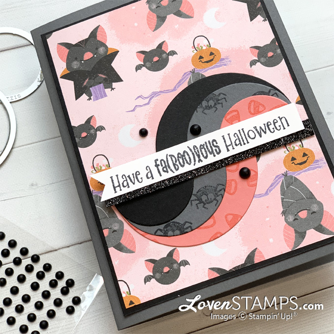 Cute halloween split circle punch bats stampin up supplies lovenstamps technique tutorial side
