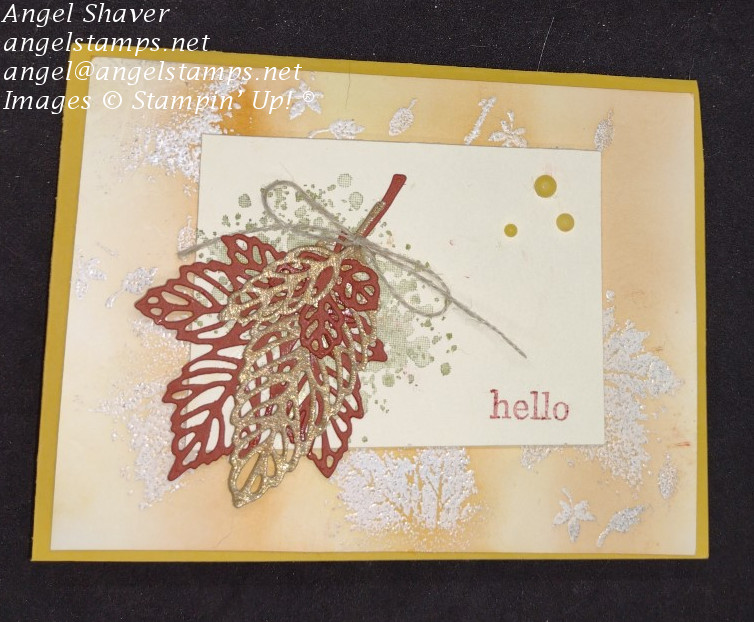 Embossed and die cut leaves outside