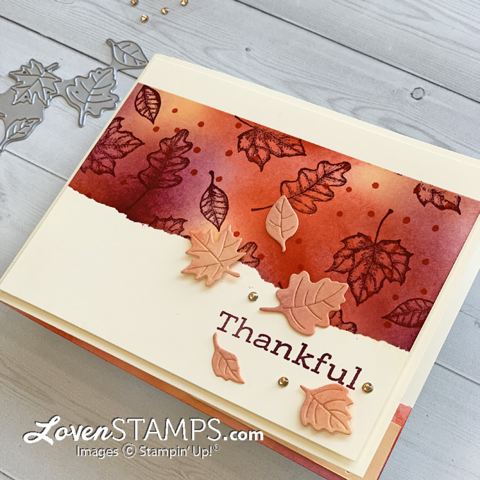 Time of giving gifts dies fall leaves stampin up masking video tutorial with silhouette pumpkins peek