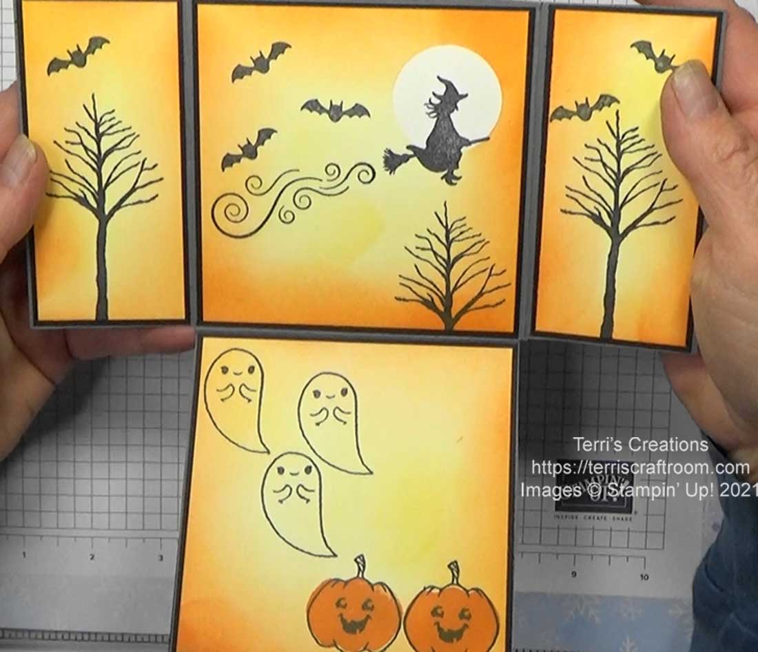 Triple flap gate fold halloween card2