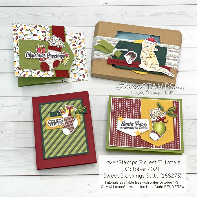 4 project ideas sweet stockings suite collection stampin up supplies video tutorials pdf kits pet christmas 680