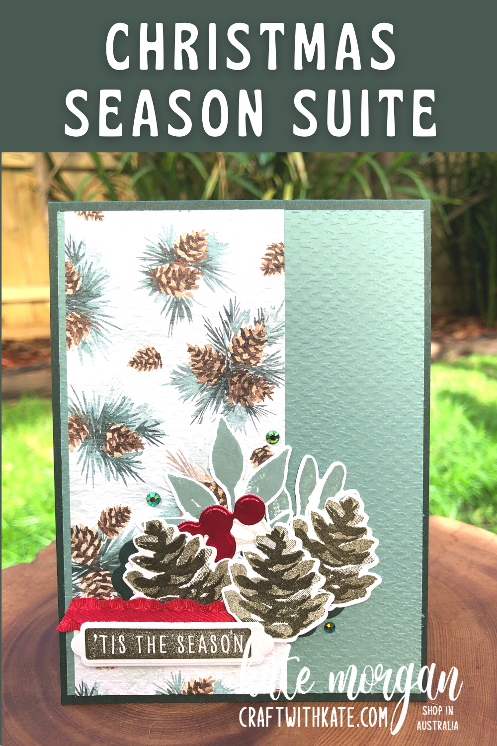Christmas season pinecones by kate morgan  stampin up australia 2021