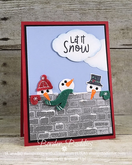 Let is snow suite by stampin up snowman punch 1