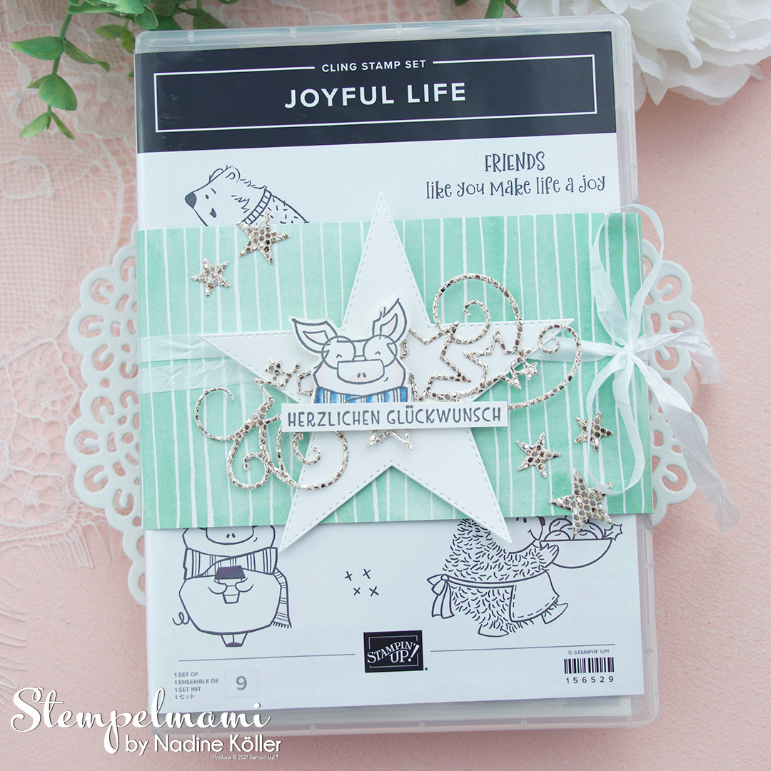 Stampin up video anleitung stempelset mit verzierung als geschenkidee joyful life bestickte sterne stempelmami youtube