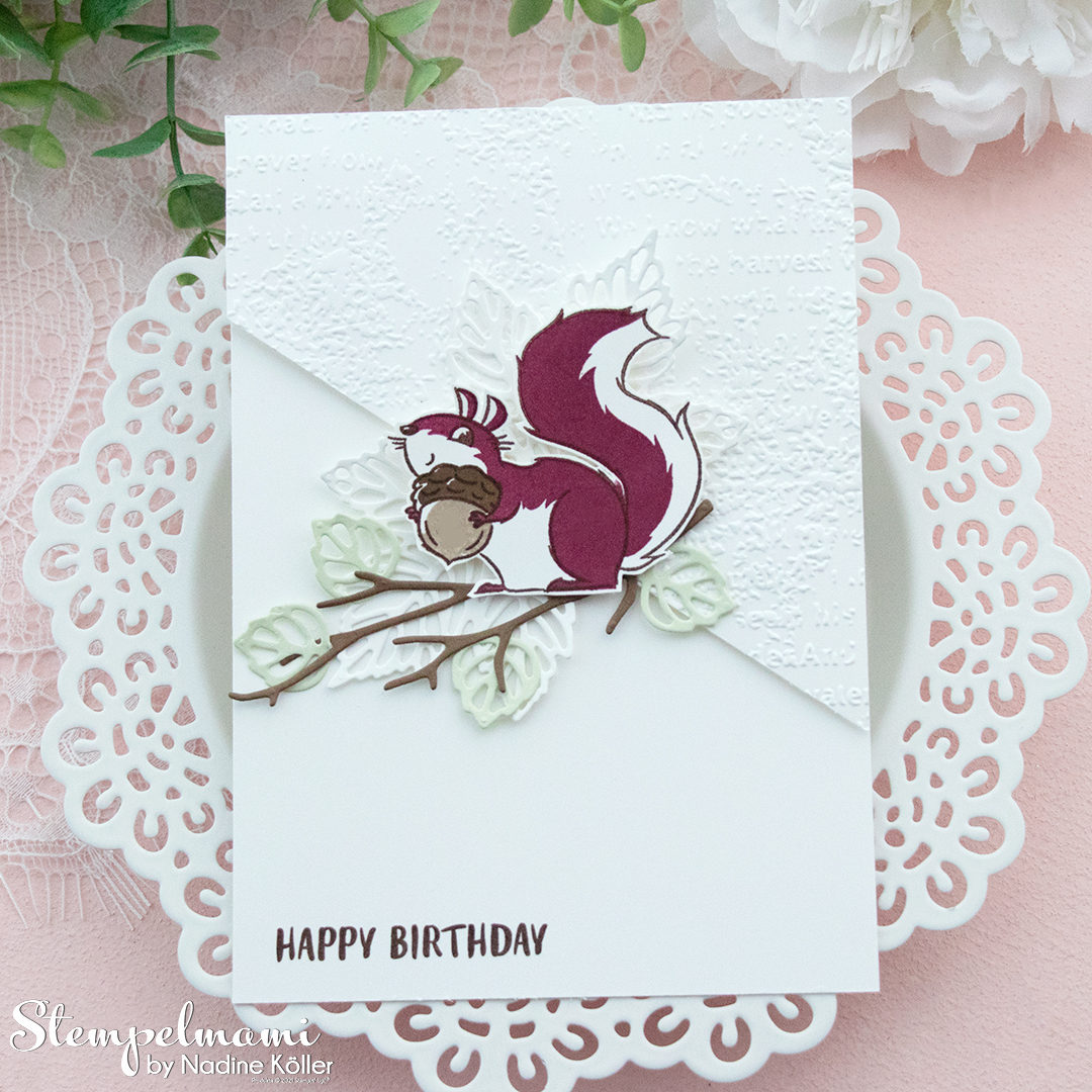 Stampin up geburtstagskarte mit nuts about squirrels stanzformen blaetterfantasie stempelmami instagram