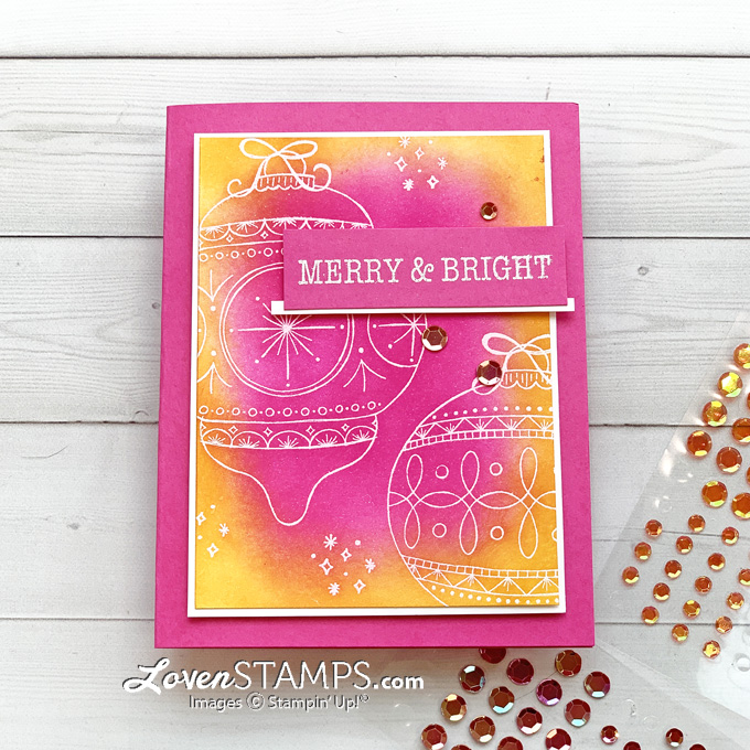 Ombre heat embossed resist card  christmas to remember with stampin  up bright baubles stamp set tutorial