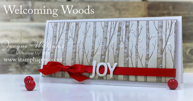 Stampin up welcoming woods chrismtas card monochromatic gray granite joy playful alphabet