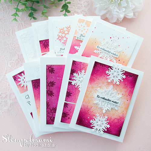 Stampin up video anleitung 10 weihnachtskarten ideen zum produktpaket flockenwuensche blending pinsel stempelmami