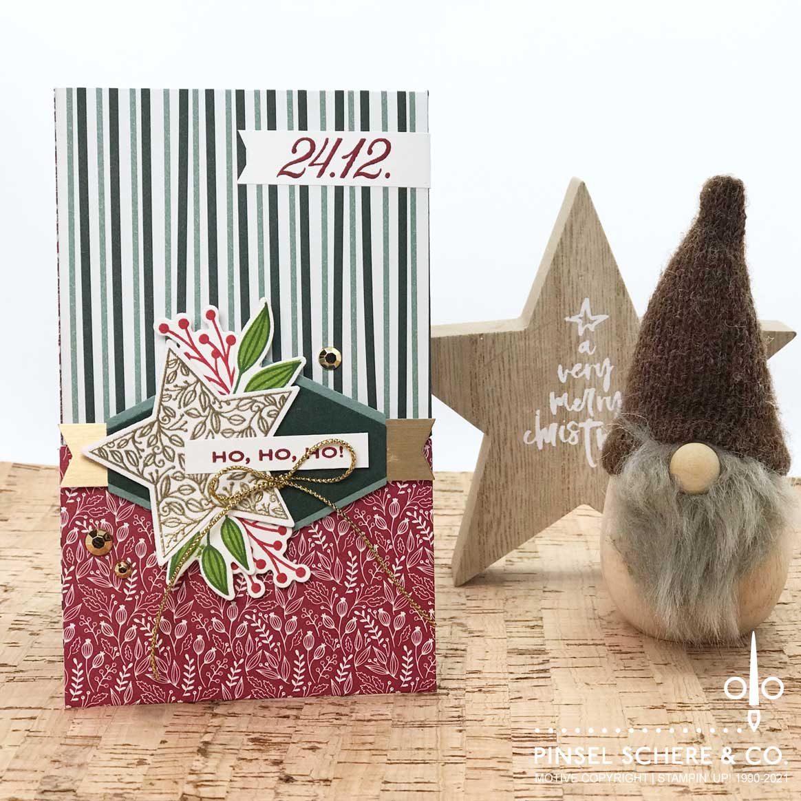 Stampin up weihnachtliche zierde wunderbar weihnachtlich gutscheinverpackung pinselschereco alexandra grape 2