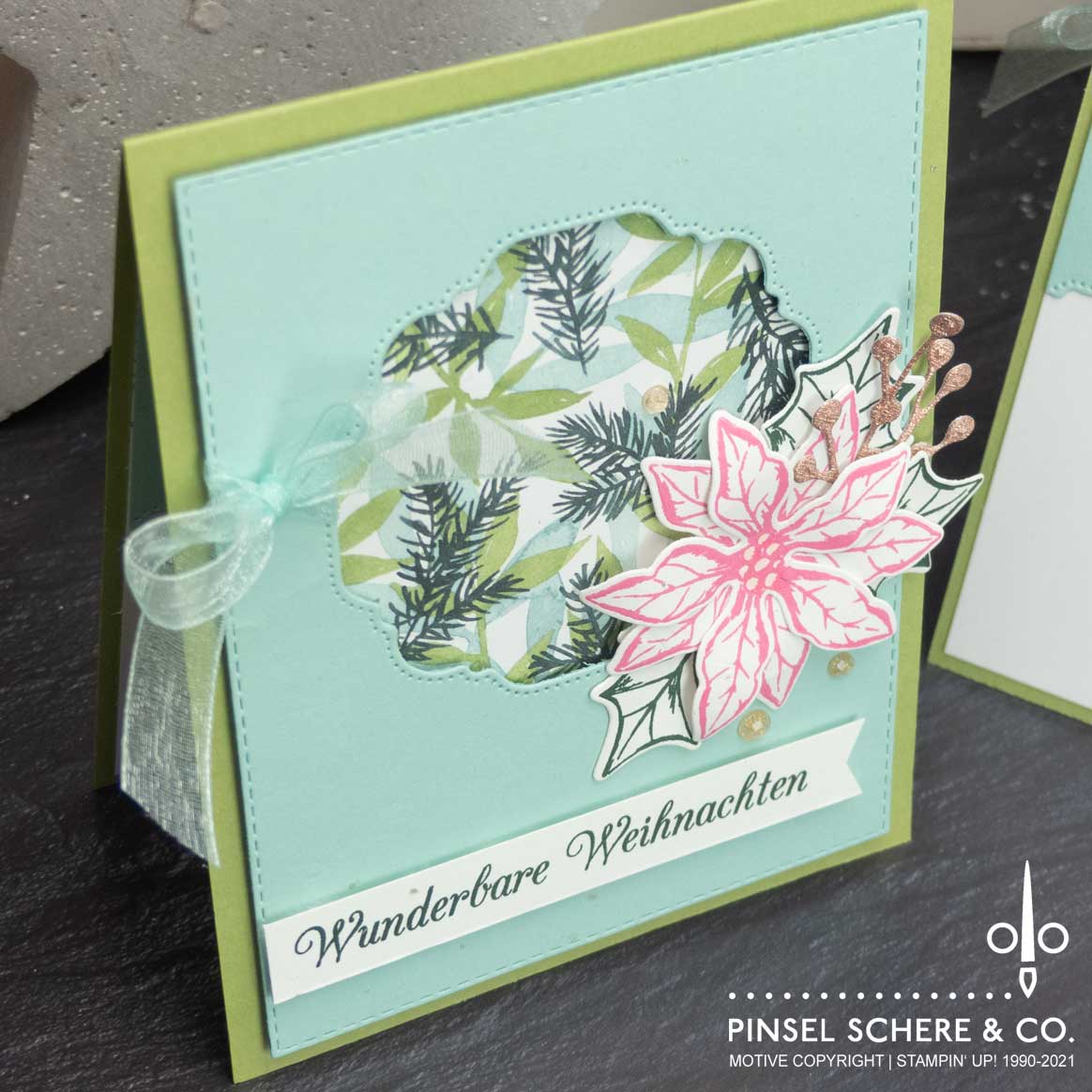 Stampin up 12 karten bis weihnachten weihnachtskarte bluehende weihnachten weihnachtsstern pinselschereco alexandra grape 03