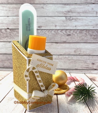Verpackung fuer eine handcreme gold