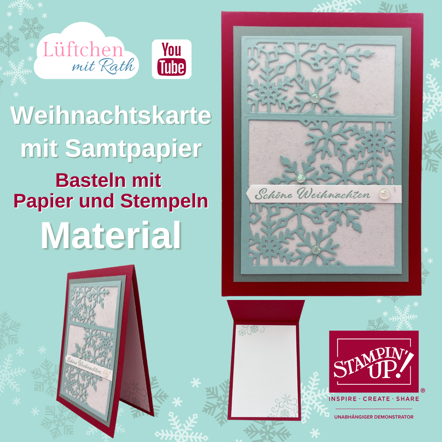 Weihnachtskarte flocken material