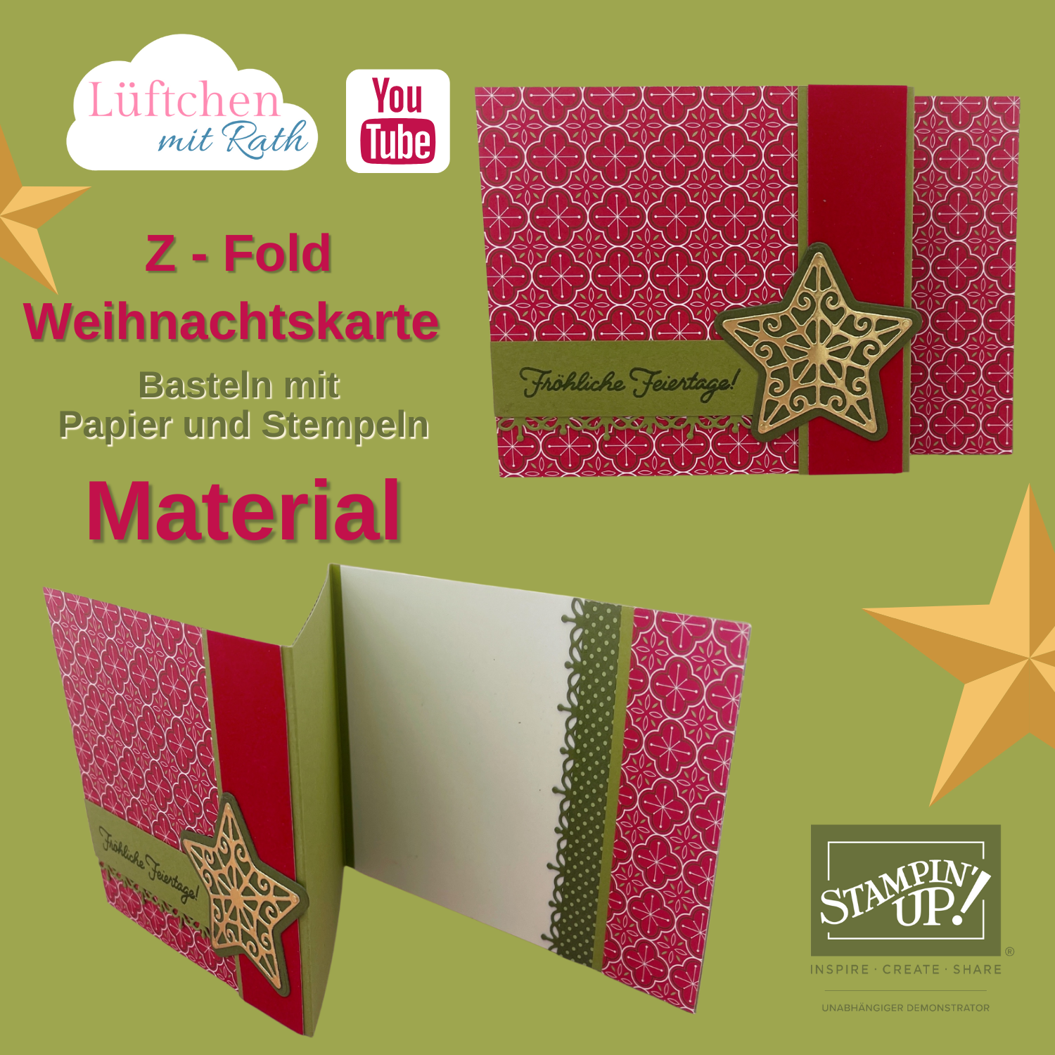 Z fold weihnachtskarte  material