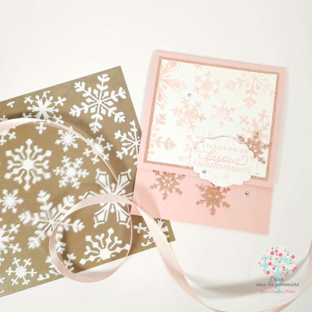 Carte carte cadeau flocons fleurs de certisier cslp21