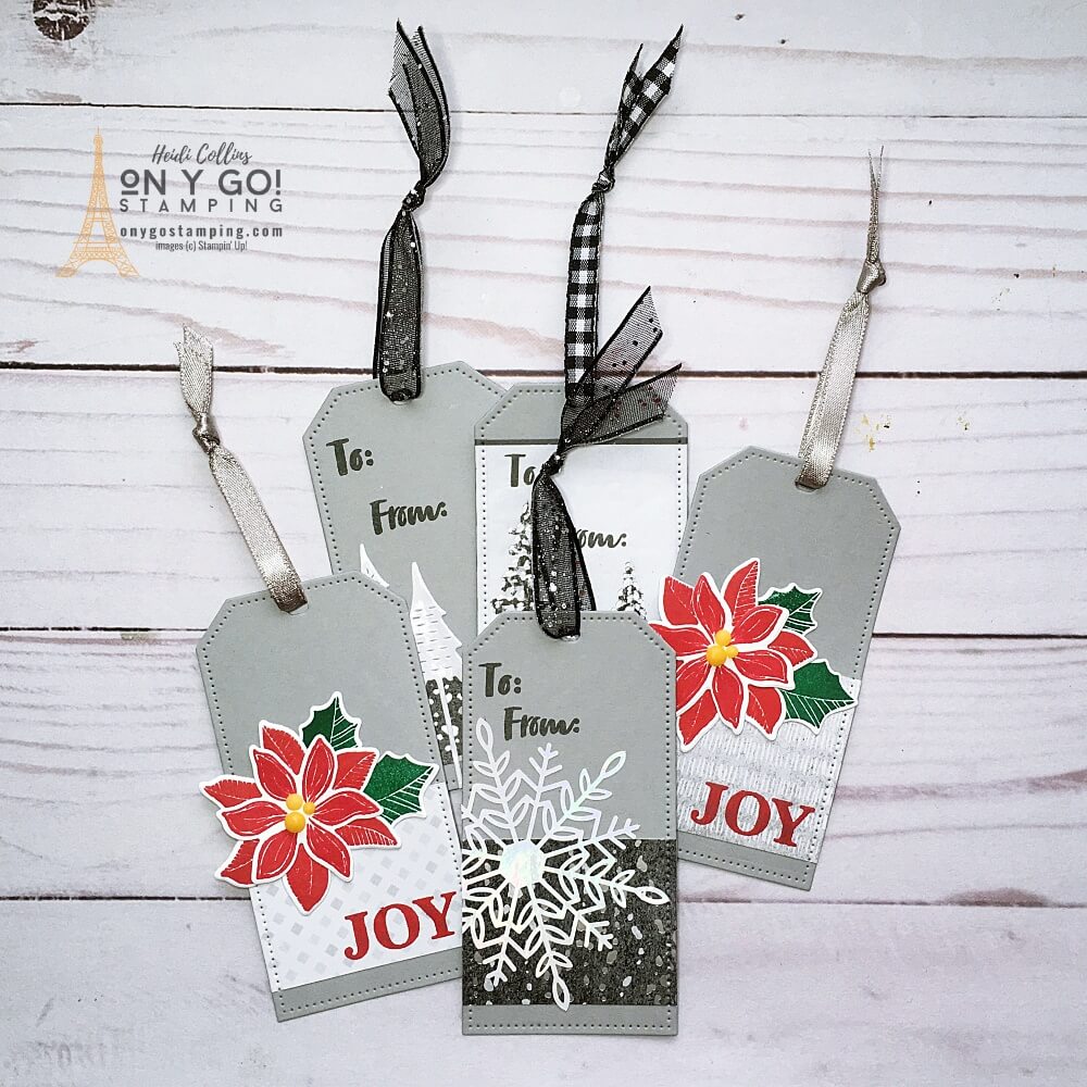 Christmas tags gray group 2