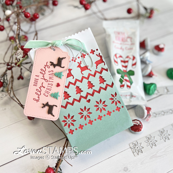 Knit sweater dies ugly christmas sweater gift bag felt bagalope diy holiday treat package tag tutorial close sq
