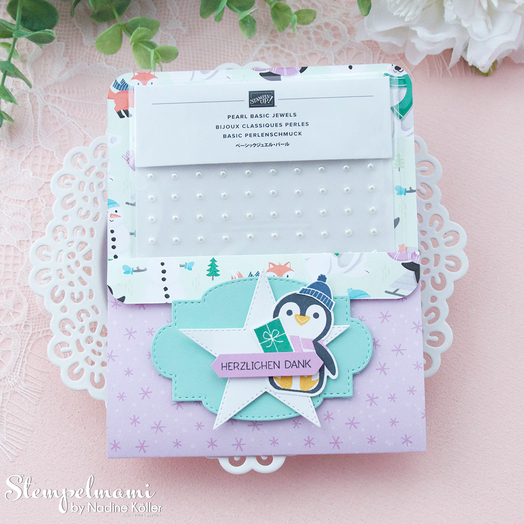 Video anleitung einstecktasche fuer perlenschmuck pinguinparty kundengeschenk stampin up online shop bestellung stempelmami 6