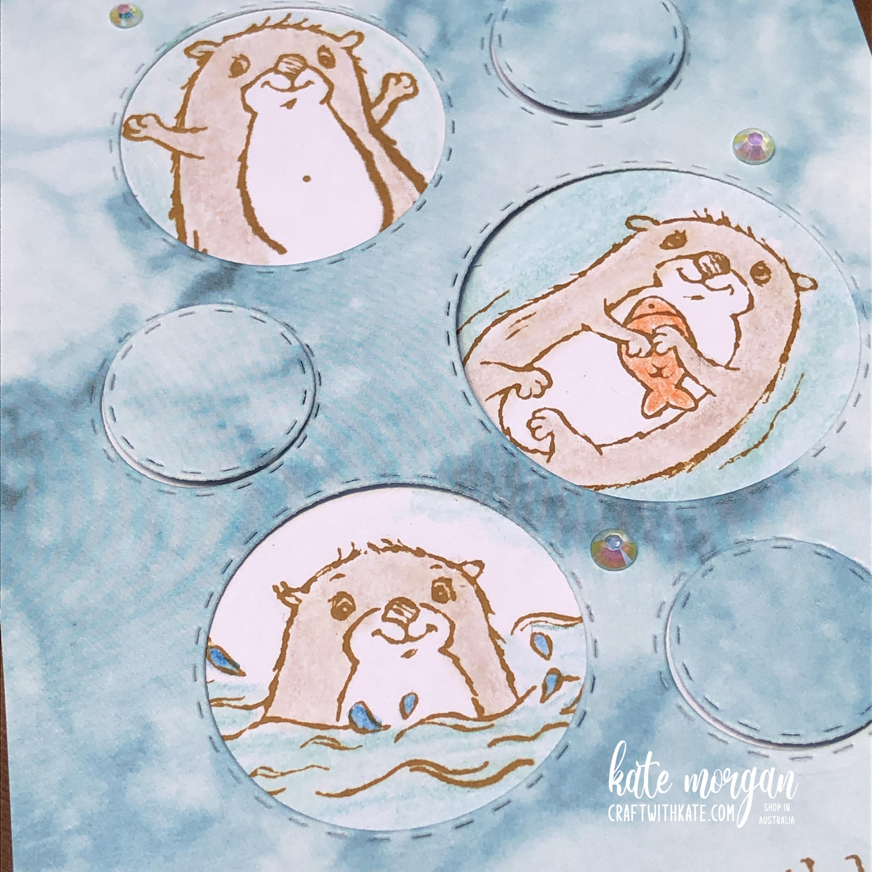 Awesome otters feature card by kate morgan  stampin up australia 2022