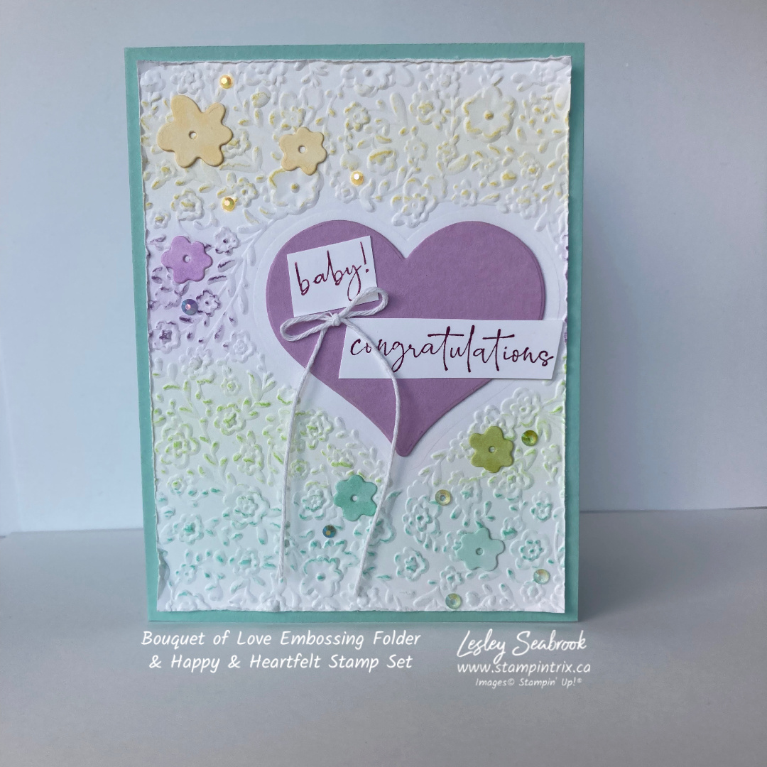 Bouquet of love embossing folder happy   heartfelt  stamp i