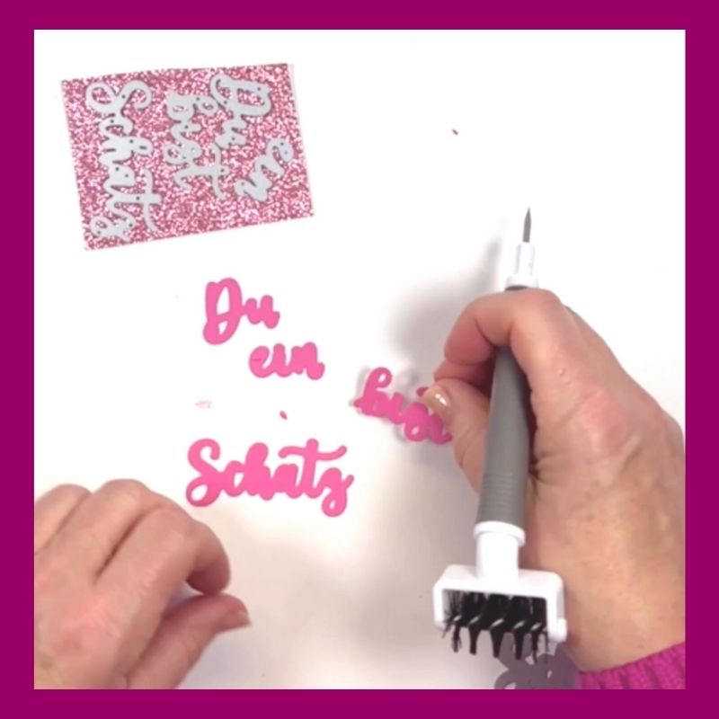 Glitzerschrift auf karten