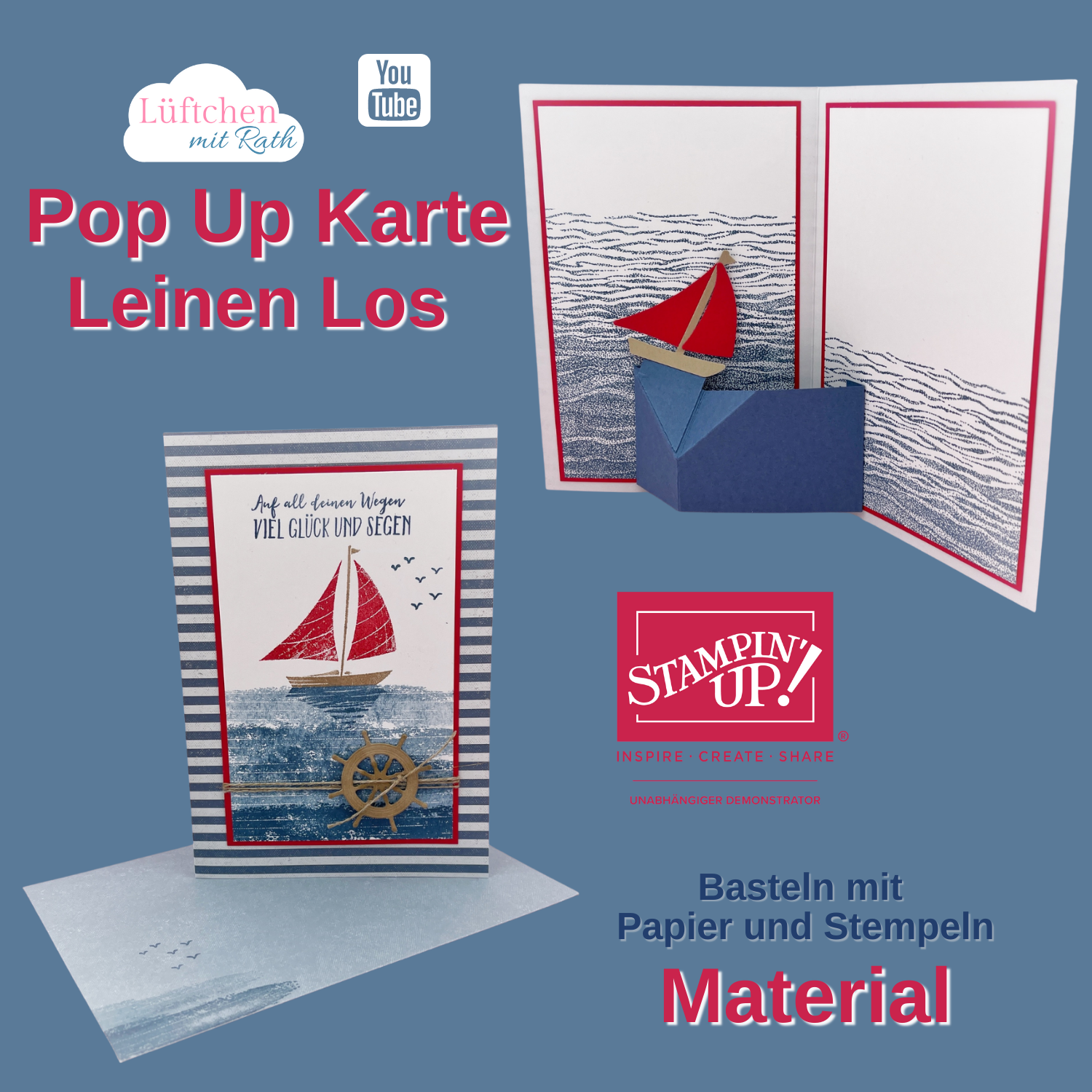 Maritime pop up karte material