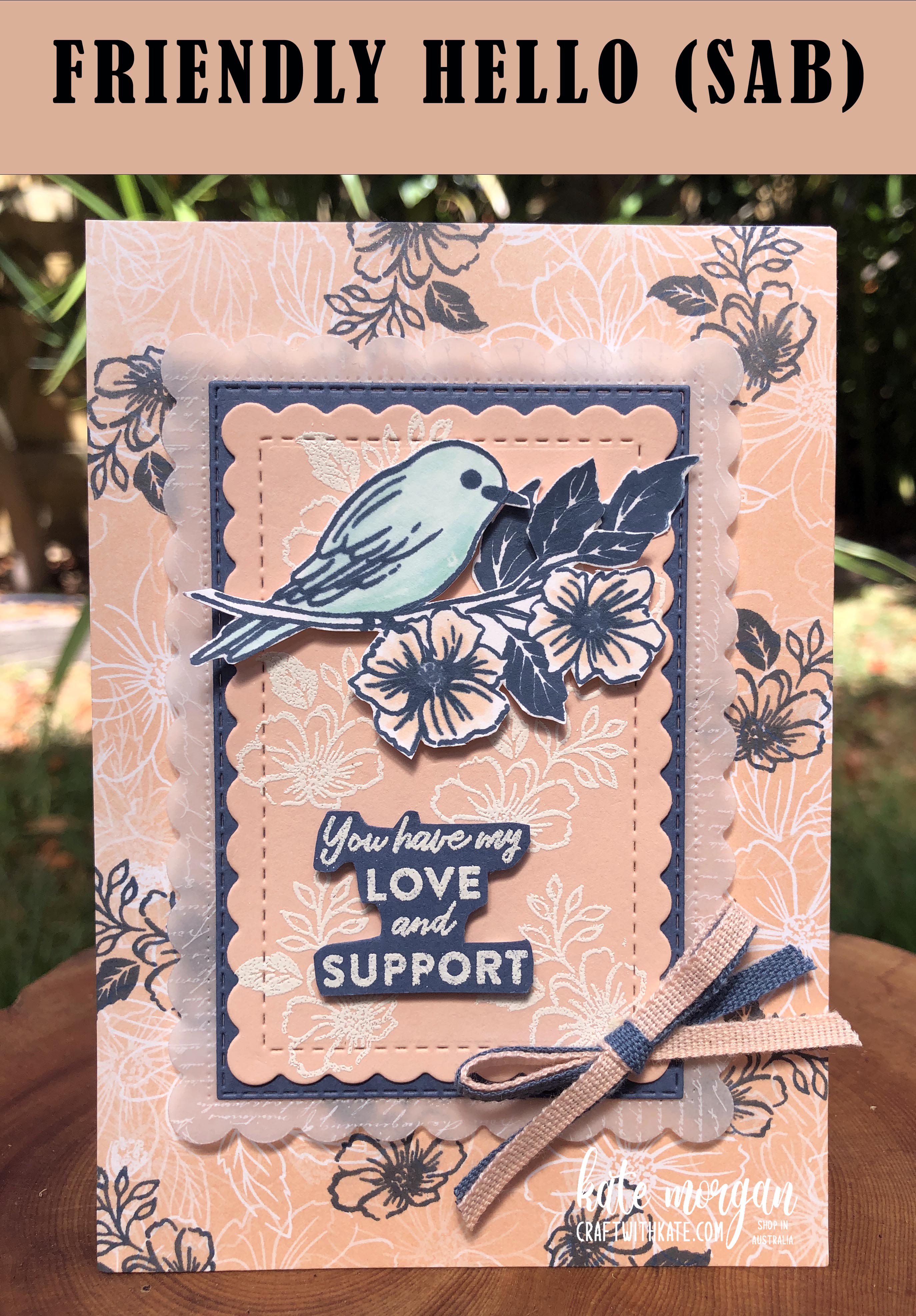 Friendly hello bundle sab by kate morgan stampin up australia 2022 petal pink  misty moonlight