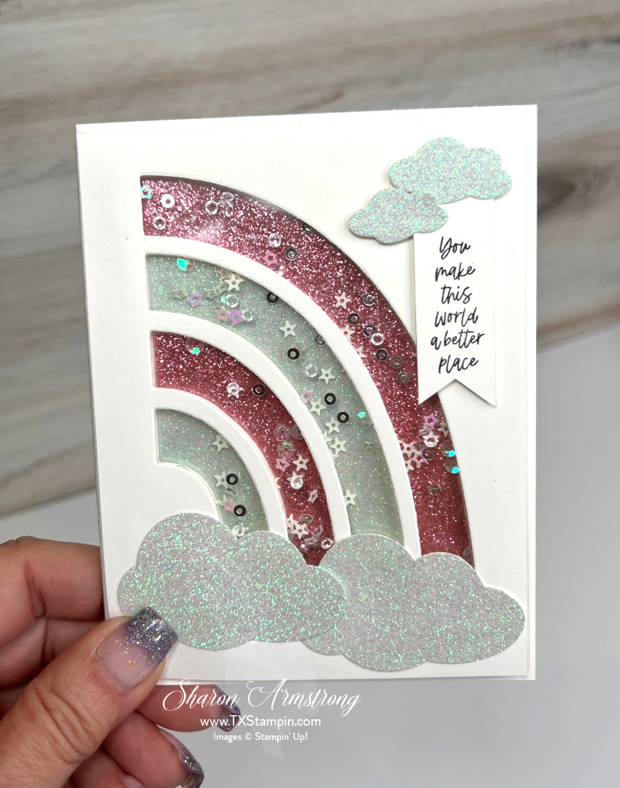 Rainbow of happines shaker card 2