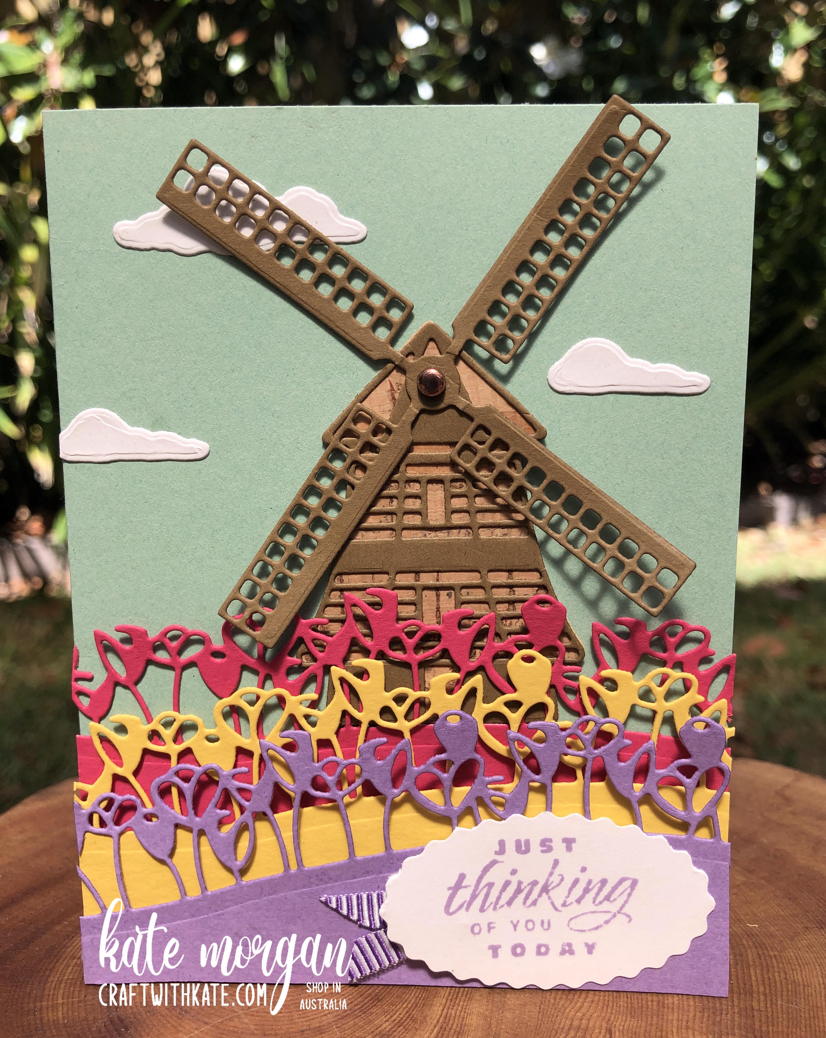Tulip fields with windmill by kate morgan  stampin up australia jjmini2022