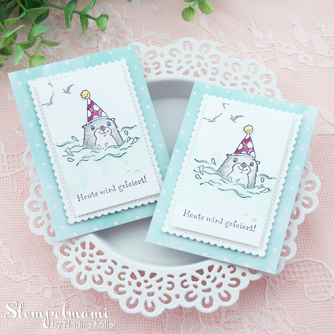 Stampin up grusskarte aus der otterwelt sale a bration minikatalog 2022 stempelmami kolorieren mit den stampin blends