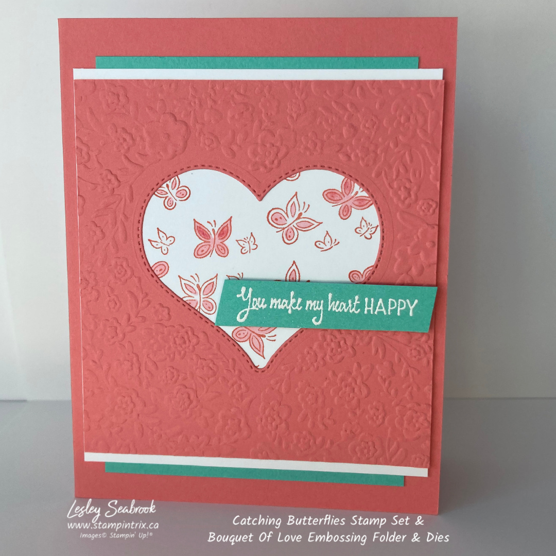 Catching butterflies stamp set   bouquet of love embossing folder