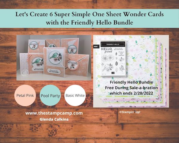 One sheet wonder cards with friendly hello bundle