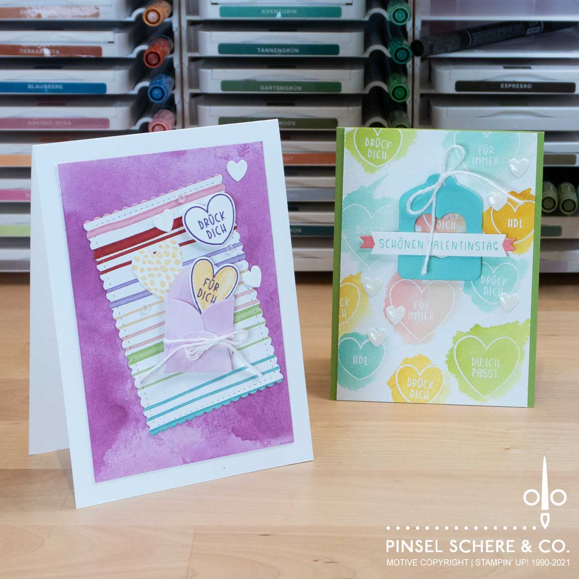 Stampin up watercolor gruesse mit herz herzensdinge pinselschereco alexandra grape 1